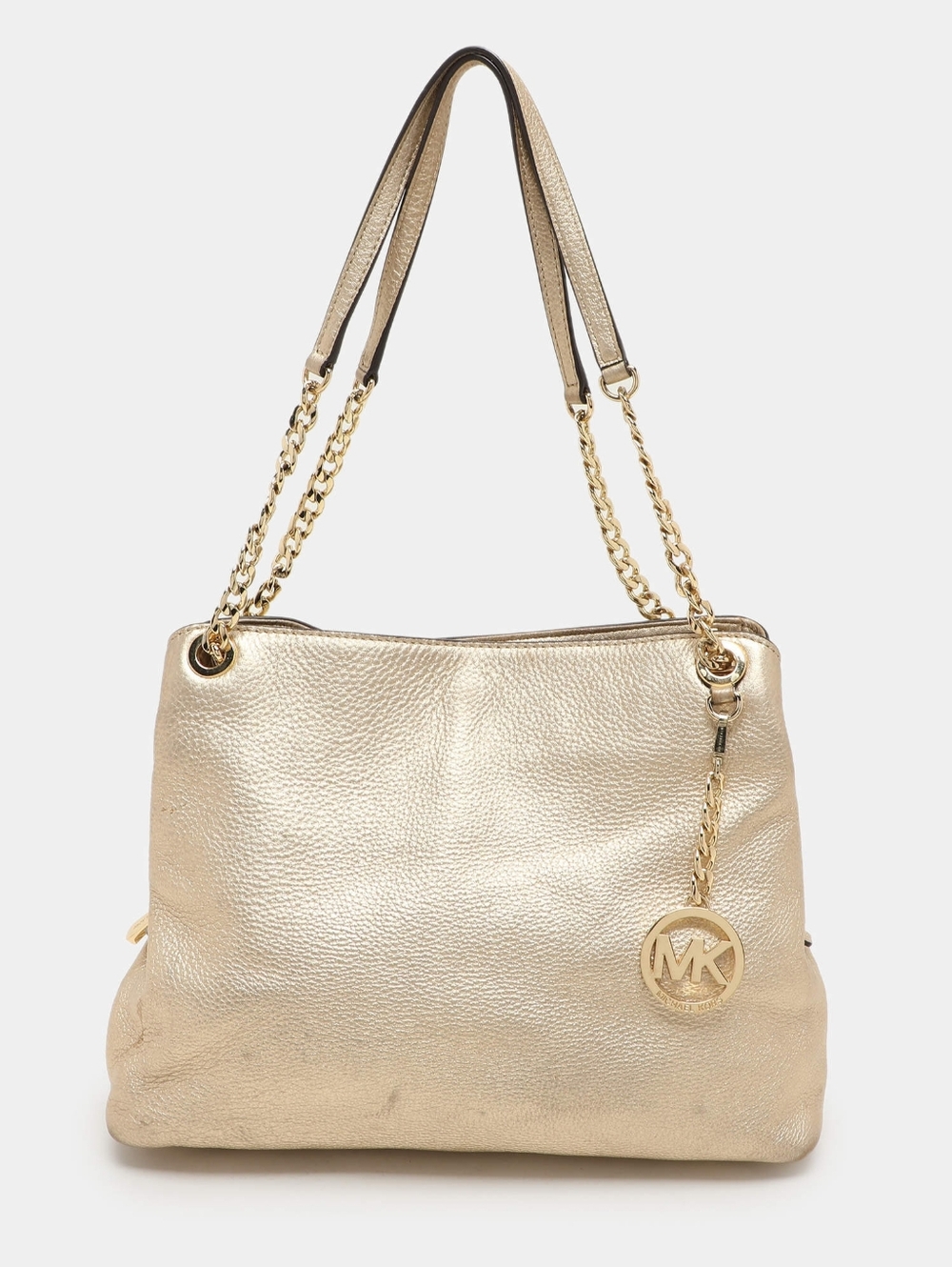 MICHAEL Michael Kors Gold Leather Jet Set Chain Large Shoulder Tote Bag.$230